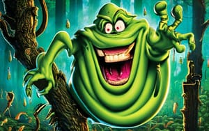 Slimer style ghost in the woods