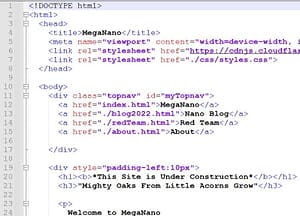 HTML code for my old website