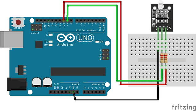 Two-Color LED with Arduino circuit diagram