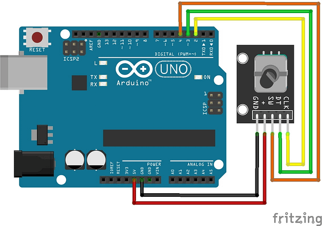 Rotary Encoder with Arduino Diagram