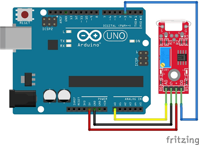 Reed Switch Sensor Module Diagram with Arduino