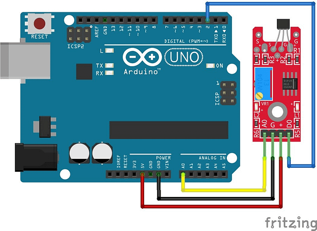 Magnetic Linear Hall Sensor with Arduino Diagram