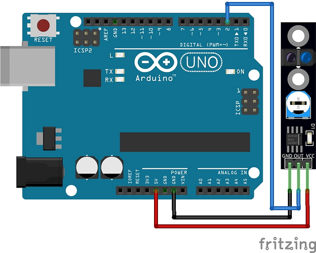 Line Tracking Sensor Module with Arduino Diagram